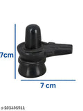 Brass ELITETOUCH Shivling with black stone, Kalash stand & brass Trishul - Indian temple decor for home Puja