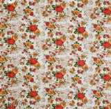 White polycotton floral double bed sheet set with matching pillow covers, 90x90 inches and 16x26 inches respectively, ideal for summer use in adult bedrooms