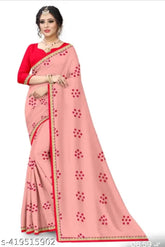 Georgette party wear saree with embroidered blouse, soft and fancy printed, Indian festival attire