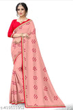 Georgette Bollywood party wear saree with embroidered blouse, soft and fancy printed in new collection