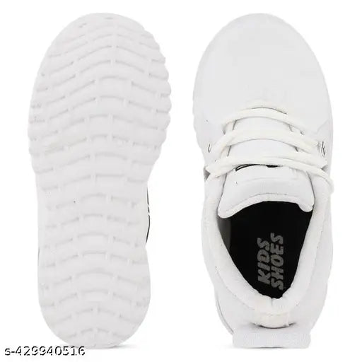 Redburg kids LED light shoes (white) - canvas, comfortable casual shoes for boys and girls with lace-up fastening