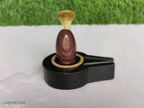 Marble Narmadeshwar Shivling with Yoni Base - Ideal for home temple or festive gift, 3x3x2 inch, pure and solid built, Shiva Lingam from India