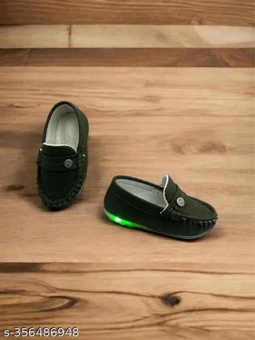 Synthetic leather, TPU soled boy's loafers (3-12 months), comfortable and lightweight India-made baby shoes