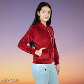 Velvet girls sweatshirt & hoodie pack (8-9, 9-10, 10-11, 11-12, 12-13 years), Indian winter wear with long sleeves and zippered pockets