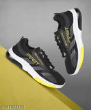 Black mesh and PVC kids running shoes for active play, ideal for boys aged 4-12 years