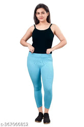 Stylish solid denim jegging for women in Lycra, high waist, ankle length, free size available