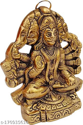 Handcrafted metal Panchmukhi Hanuman ji Murti/Bajrangbali Idol for Diwali decor, 11cm x 1.5cm x 13cm