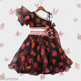 Pink Georgette/Net Floral Printed Lehenga Choli for baby girls (2-8 years), new arrival from Shlok Fab, India