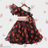 Shlok Fab baby girls floral Georgette lehenga choli, new arrival with sleeveless top in printed net fabric
