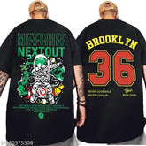 Benny Brooks Men Cotton Black Half Sleeve Oversized Graphic Printed T-Shirt - Indian-made casual wear with anime print and relaxed fit