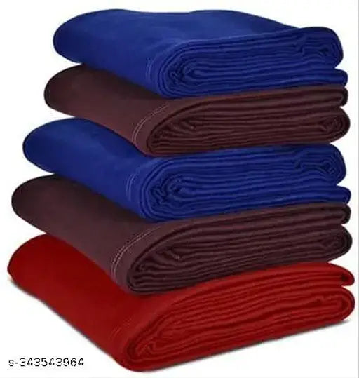 LiveWell Light Weight Plain Fleece Bedsheets - Super Soft, Luxurious & Cozy AC Blanket Set of 5 (Plain, Single Bed)
