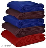 LiveWell Light Weight Plain Fleece Bedsheets - Super Soft, Luxurious & Cozy AC Blanket Set of 5 (Plain, Single Bed)