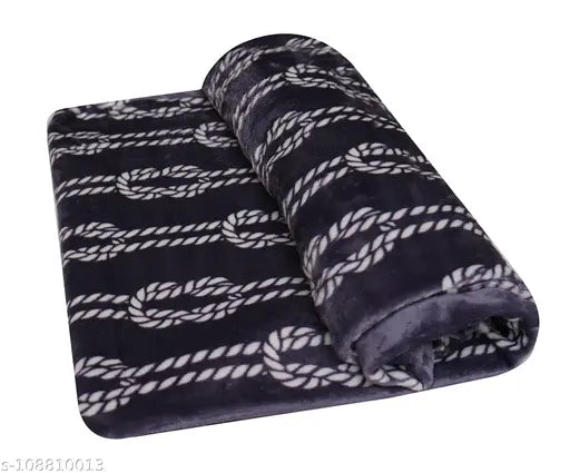 Velvet fur flannel AC blanket - luxurious, hypoallergenic double bed winter microfibre quilt, free size (90x90in), made in India