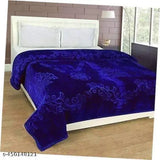 Blue floral double mink polyester blanket for heavy winter, perfect for chilly nights