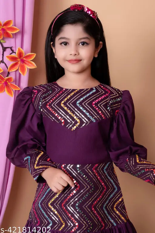 Premium cotton long dress, printed pattern, short sleeves, 1-11 years sizes available, round neck, India origin