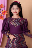 Premium cotton long dress, printed pattern, short sleeves, 1-11 years sizes available, round neck, India origin