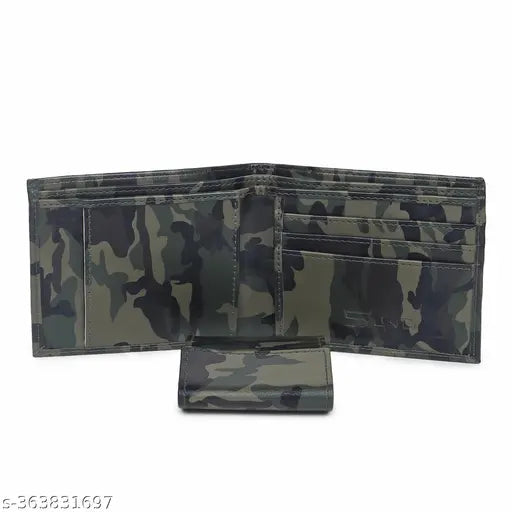 Black faux leather JnD Men's Military CardHolder Pocket Wallet. Well-crafted, durable design with 2 compartments and a detachable cardholder. Perfect for storing essentials like ID, cards, and more