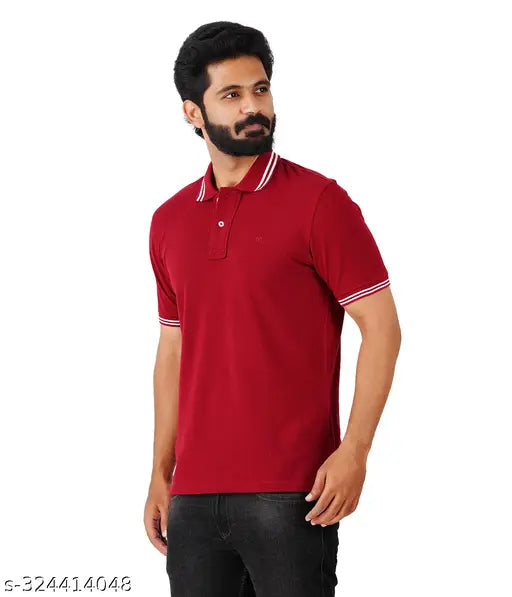 Motus men solid polo T-shirt, cotton, short sleeves, customary premium fabric, breathable, comfortable, India origin
