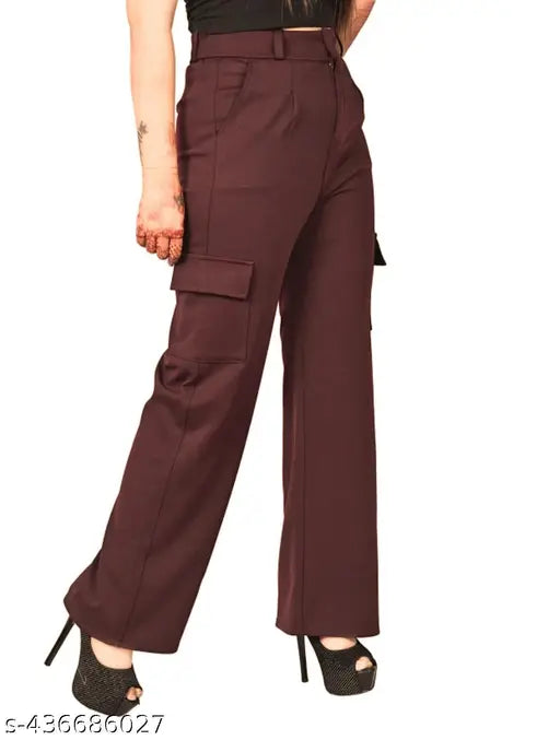 Solid cotton blend R1 cargo pants for women, perfect comfort for everyday wear - Made in India