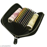 Textured black leather RFID blocking 5-compartment men's wallet, perfect for organizing cards and cash (12 cards, 2 bills pockets)
