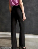 Black polyester trousers for women, modern and comfy, perfect fitting S-XXL