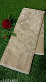 Georjetta waam silk saree, free size single Indian Georgette saree with zari woven blouse