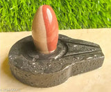 Ardhnarishwar Narmadeshwar Shivling, natural Narmada stone, intricately detailed, home pooja accessory