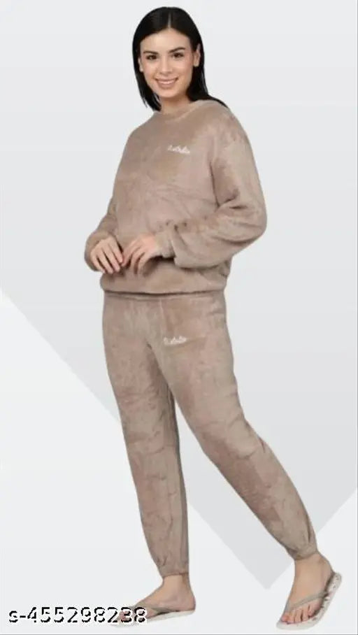 Woolen night suit, long-sleeved wool pajamas for men and women, cozy Indian-made sleepwear on hanger