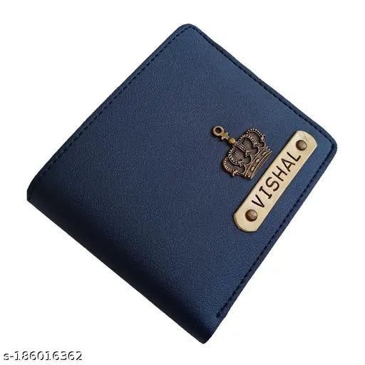 Customized leather men's wallet, personalized gift with 2 compartments, free size (10cm x 11cm), made in India