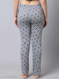 Shararat women's maxi length poly cotton knitted pyjama bottoms, handcrafted with two side pockets and elasticated waist, India