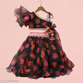 Fancy printed Georgette lehenga choli for kids, vibrant Indian traditional wear for 2-8 years