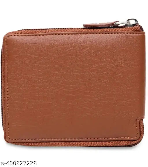 Tan PU mini wallet, ideal for men's formal events - premium quality ethnic casual travel wallet