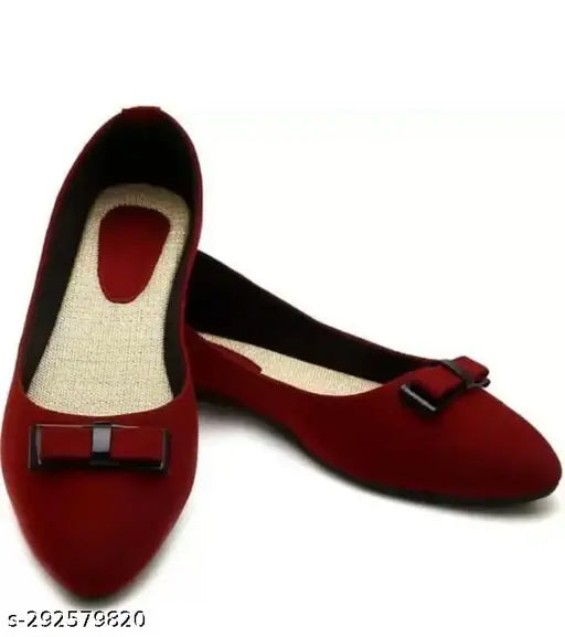 Red synthetic ballerinas - Laxmi trace stylish slip-on for women's bellies
