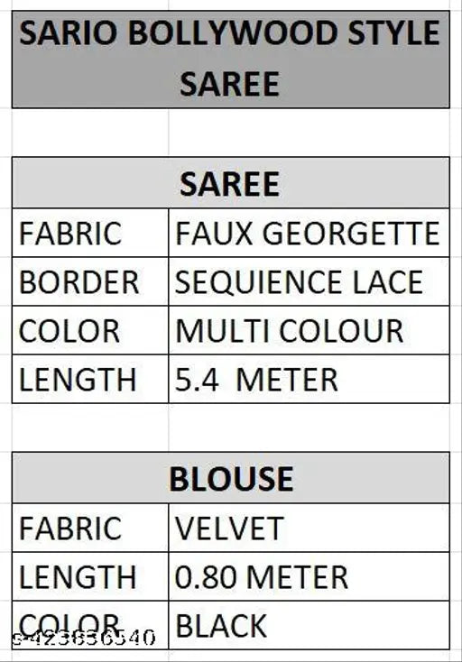 Black Georgette sari with velvet blouse, daily wear and festival occasion, Indian printed fabric