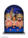 Multicolor acrylic Jagannath Idol, 8cm round murti for car, home decor, or gift