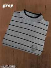 Woolen striped full sleeve t-shirt for men (India), warm winter wear (M, L, XL)