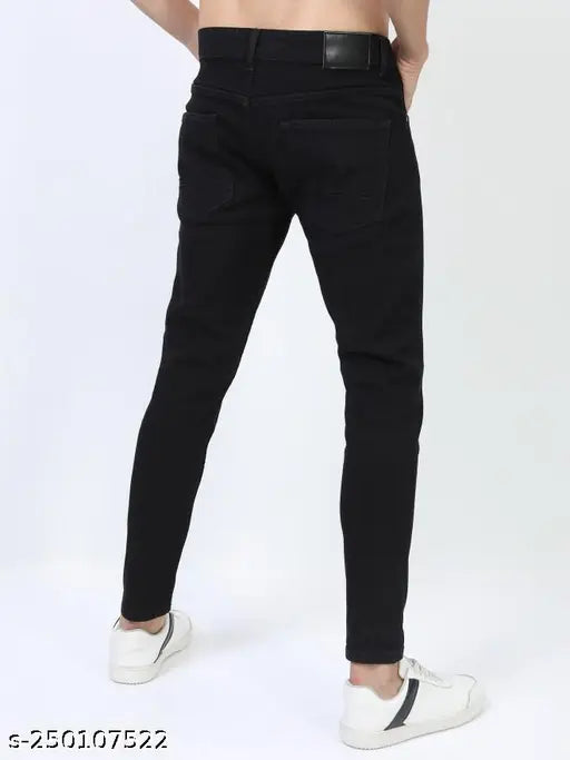 Black cotton jeans, traditional look party wear and fashion for everyone, size 28, 30, 32