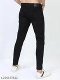 Black cotton jeans, traditional look party wear and fashion for everyone, size 28, 30, 32