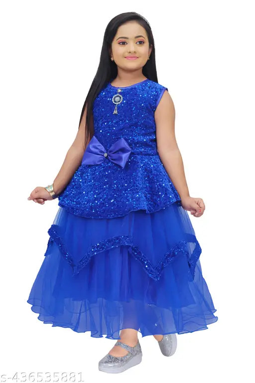 Velvet-and-cotton fancy frock for kids, embellished net design, perfect for parties and outdoor events