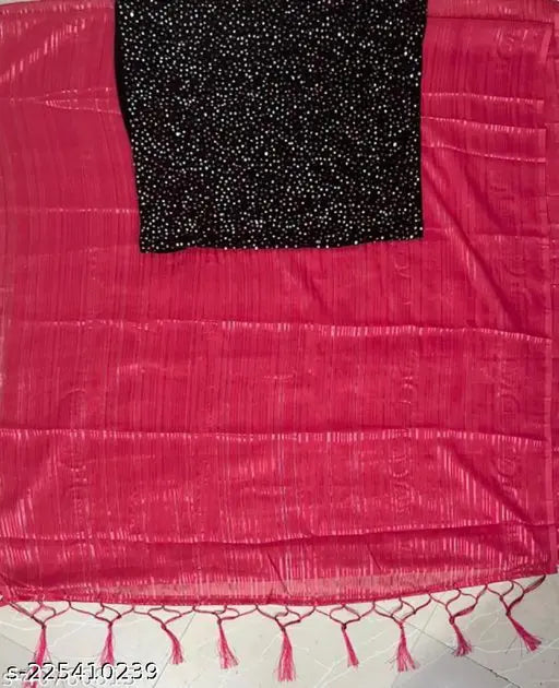Golden georgette saree with velvet blouse featuring zari woven sequence net pattern, Indian design
