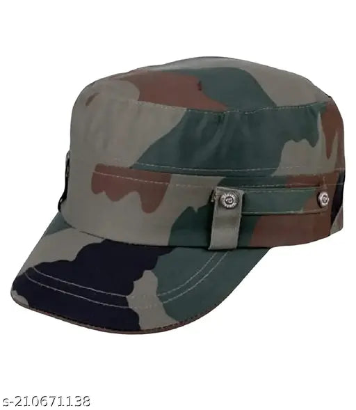 Multicolor unisex Indian army military classic cotton baseball cap with adjustable strap. Perfect for outdoor sports and casual wear." (105 characters)