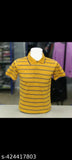 Striped cotton short-sleeve t-shirt, single item in sizes M, L, XL from India