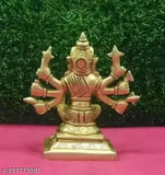 Small, intricate 8-handed brass varahi Amman god idol from India