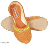 Embellished Tan synthetic slip-on Punjabi Jutti, comfortable outdoor/partywear for women's footwear collection (India)