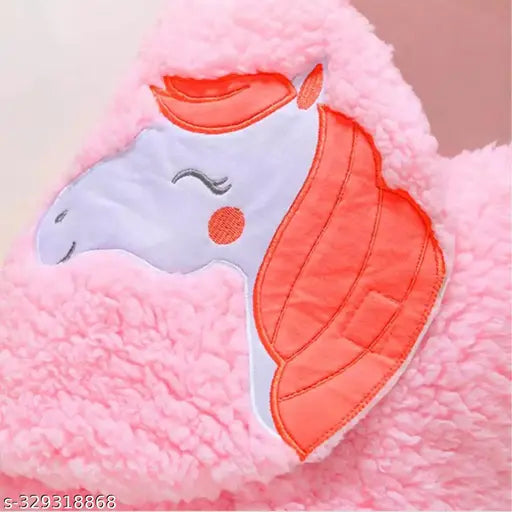 Pink microfiber hooded baby blanket by Aakriti, ultra-soft, free size (75x68in), Indian origin