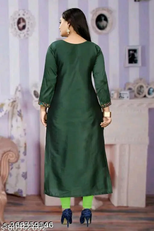 Designer jacquard embroidered women's kurt, three-quarter sleeves, M (38in bust, 46in length), Indian fashion