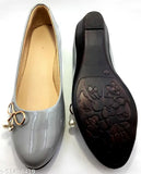 Synthetic leather Shooting Star Bally ladies bow buckle, modern party footwear with closed back and comfortable sole