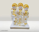 Poly Resin Ram Darbar Murti Set: God Ram, Sita, Laxman & Hanuman statues for spiritual home decor, Vastu compliant pooja gift item