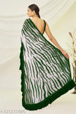 Laxmi Georgette Shibori Print Saree - Trending Indian daily wear with separate Banarasi silk blouse, sequin accents, and ruffle lace border