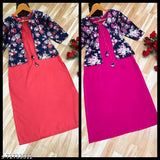 Checked Crepe Ethnic 4 U Kurtis, multi-color shrug, Indian made